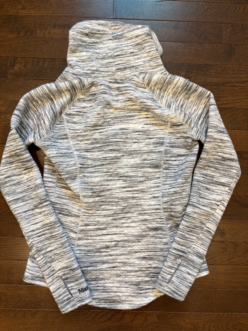 Marmot Pullover Sweatshirt Women’s XS Gray Space Dye Funnel Neck Thumbholes - Picture 4 of 14